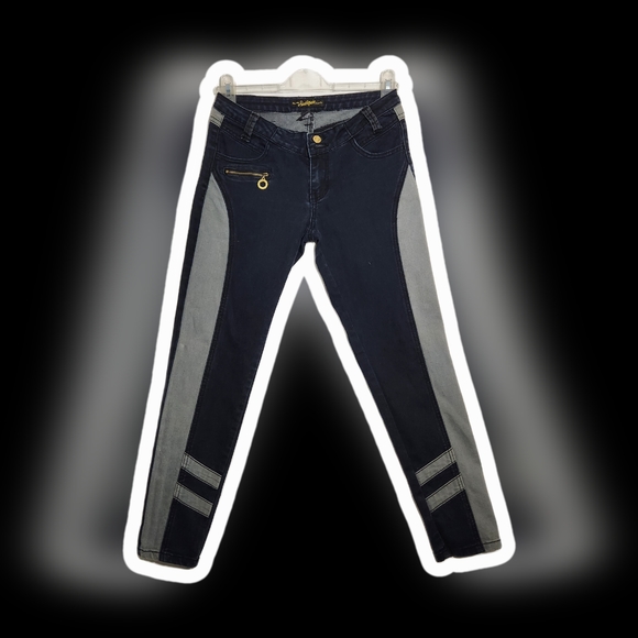 Southpole Grey and Blue Gorgeous embellish women jeans size 5 - Picture 1 of 11